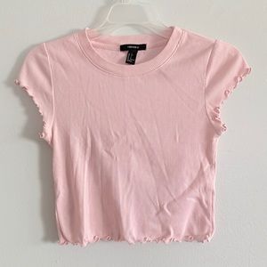Cute Ruffle Pink Crop Top | Forever 21